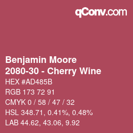 Code couleur: Benjamin Moore - 2080-30 - Cherry Wine | qconv.com