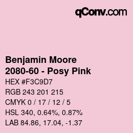 Color code: Benjamin Moore - 2080-60 - Posy Pink | qconv.com