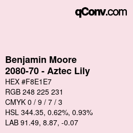 Código de color: Benjamin Moore - 2080-70 - Aztec Lily | qconv.com