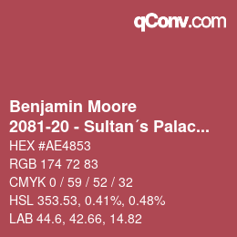 Color code: Benjamin Moore - 2081-20 - Sultan´s Palace | qconv.com