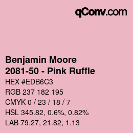 Code couleur: Benjamin Moore - 2081-50 - Pink Ruffle | qconv.com