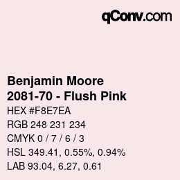 Color code: Benjamin Moore - 2081-70 - Flush Pink | qconv.com