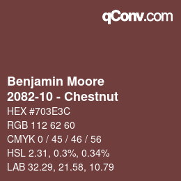 Color code: Benjamin Moore - 2082-10 - Chestnut | qconv.com