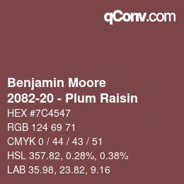 Code couleur: Benjamin Moore - 2082-20 - Plum Raisin | qconv.com