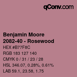 Código de color: Benjamin Moore - 2082-40 - Rosewood | qconv.com