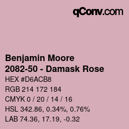 カラーコード: Benjamin Moore - 2082-50 - Damask Rose | qconv.com