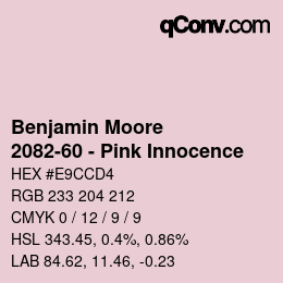 Código de color: Benjamin Moore - 2082-60 - Pink Innocence | qconv.com