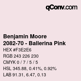 Code couleur: Benjamin Moore - 2082-70 - Ballerina Pink | qconv.com