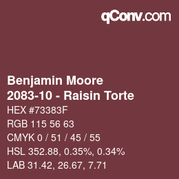 Color code: Benjamin Moore - 2083-10 - Raisin Torte | qconv.com