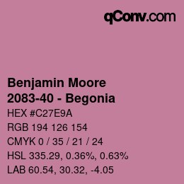 Color code: Benjamin Moore - 2083-40 - Begonia | qconv.com