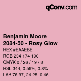 Código de color: Benjamin Moore - 2084-50 - Rosy Glow | qconv.com