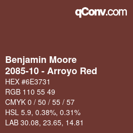 Color code: Benjamin Moore - 2085-10 - Arroyo Red | qconv.com