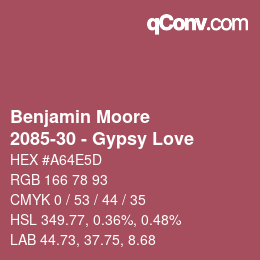 Code couleur: Benjamin Moore - 2085-30 - Gypsy Love | qconv.com