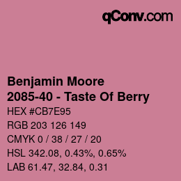 Código de color: Benjamin Moore - 2085-40 - Taste Of Berry | qconv.com