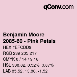 Color code: Benjamin Moore - 2085-60 - Pink Petals | qconv.com