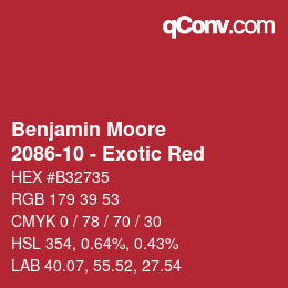 Farbcode: Benjamin Moore - 2086-10 - Exotic Red | qconv.com