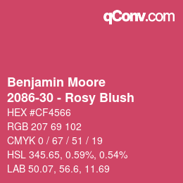 Code couleur: Benjamin Moore - 2086-30 - Rosy Blush | qconv.com