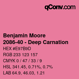 Color code: Benjamin Moore - 2086-40 - Deep Carnation | qconv.com