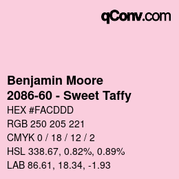 Color code: Benjamin Moore - 2086-60 - Sweet Taffy | qconv.com