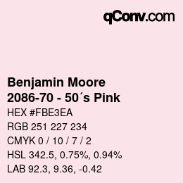 Farbcode: Benjamin Moore - 2086-70 - 50´s Pink | qconv.com