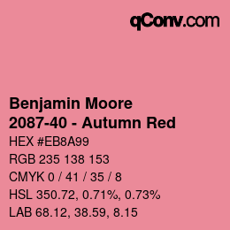Farbcode: Benjamin Moore - 2087-40 - Autumn Red | qconv.com