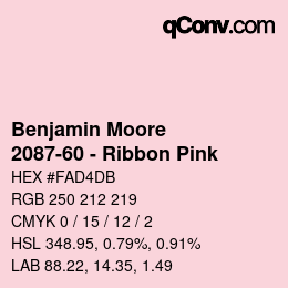 Color code: Benjamin Moore - 2087-60 - Ribbon Pink | qconv.com