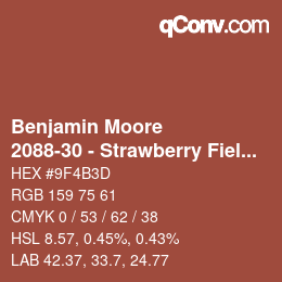 Color code: Benjamin Moore - 2088-30 - Strawberry Field | qconv.com