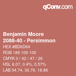 Code couleur: Benjamin Moore - 2088-40 - Persimmon | qconv.com