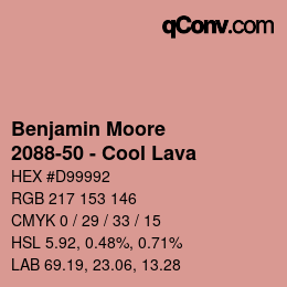 Code couleur: Benjamin Moore - 2088-50 - Cool Lava | qconv.com