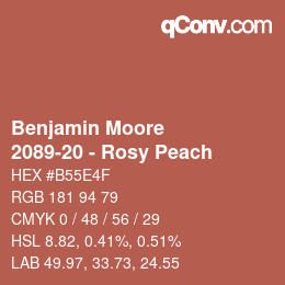 Color code: Benjamin Moore - 2089-20 - Rosy Peach | qconv.com
