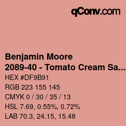 Código de color: Benjamin Moore - 2089-40 - Tomato Cream Sauce | qconv.com