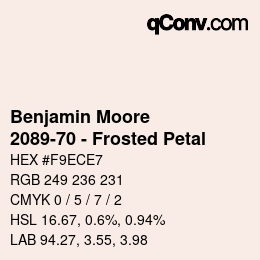 Código de color: Benjamin Moore - 2089-70 - Frosted Petal | qconv.com