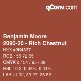Code couleur: Benjamin Moore - 2090-20 - Rich Chestnut | qconv.com
