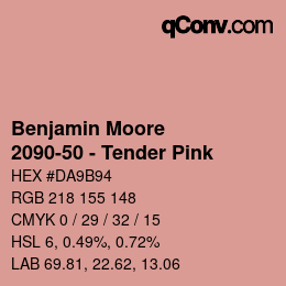 カラーコード: Benjamin Moore - 2090-50 - Tender Pink | qconv.com