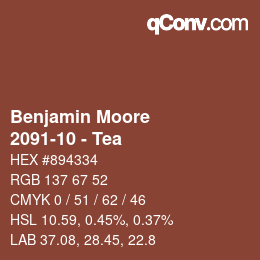 Color code: Benjamin Moore - 2091-10 - Tea | qconv.com