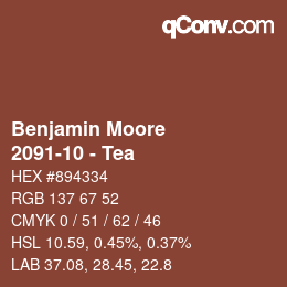 Code couleur: Benjamin Moore - 2091-10 - Tea | qconv.com
