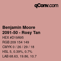 Color code: Benjamin Moore - 2091-50 - Rosy Tan | qconv.com