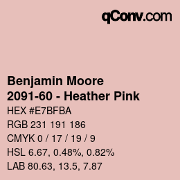 Code couleur: Benjamin Moore - 2091-60 - Heather Pink | qconv.com