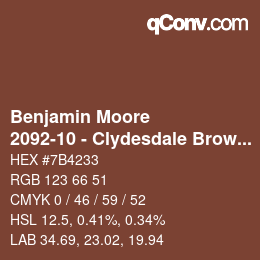 Color code: Benjamin Moore - 2092-10 - Clydesdale Brown | qconv.com