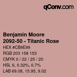 Código de color: Benjamin Moore - 2092-50 - Titanic Rose | qconv.com