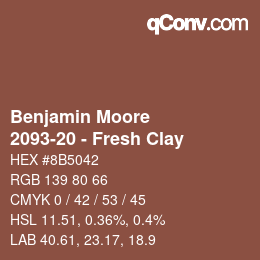 Farbcode: Benjamin Moore - 2093-20 - Fresh Clay | qconv.com
