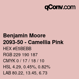 Color code: Benjamin Moore - 2093-50 - Camellia Pink | qconv.com