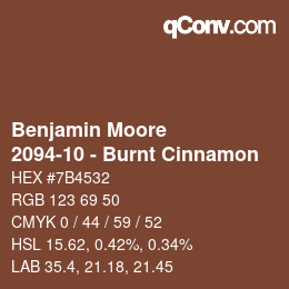 Farbcode: Benjamin Moore - 2094-10 - Burnt Cinnamon | qconv.com