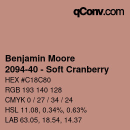 Color code: Benjamin Moore - 2094-40 - Soft Cranberry | qconv.com