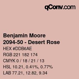 Farbcode: Benjamin Moore - 2094-50 - Desert Rose | qconv.com