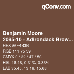 カラーコード: Benjamin Moore - 2095-10 - Adirondack Brown | qconv.com