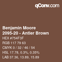 Código de color: Benjamin Moore - 2095-20 - Antler Brown | qconv.com