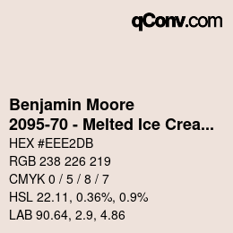 Farbcode: Benjamin Moore - 2095-70 - Melted Ice Cream | qconv.com