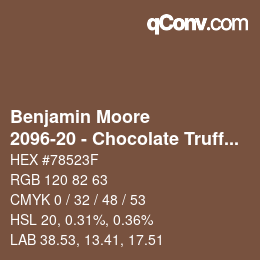 Code couleur: Benjamin Moore - 2096-20 - Chocolate Truffle | qconv.com