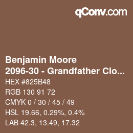 カラーコード: Benjamin Moore - 2096-30 - Grandfather Clock Brown | qconv.com